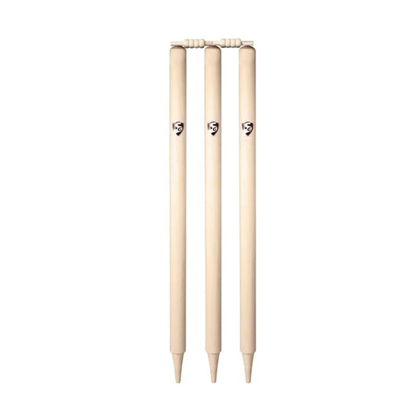 SG Tournament Full-Size Cricket Stumps Set- 6 Durable Wooden Stumps with 4 Bails for Professional & Tournament Cricket