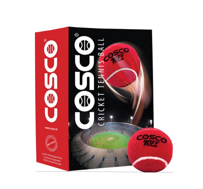 Cosco Tuff Heavy Weight Tennis Cricket Ball, Pack of 6 (Red) - Best Price online Prokicksports.com