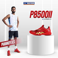 Victor P8500II-D Badminton Shoes – Racing Red, Shock Absorbing, Anti-Slip, Cushioning Sports Shoes for Men, Lightweight & Durable for Indoor Courts - Best Price online Prokicksports.com