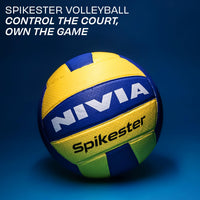 NIVIA Spikester (Encounter) 494 Polypropylene Volleyball (Size 4, Yellow/Blue)