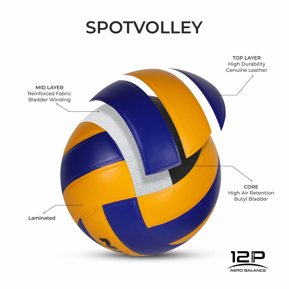 NIVIA Spotvolley Match Volleyball (Size 4, Yellow/Blue)