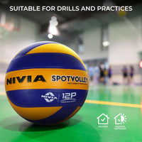 NIVIA Spotvolley Match Volleyball (Size 4, Yellow/Blue)