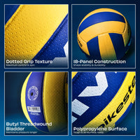 NIVIA Spikester (Encounter) 494 Polypropylene Volleyball (Size 4, Yellow/Blue)