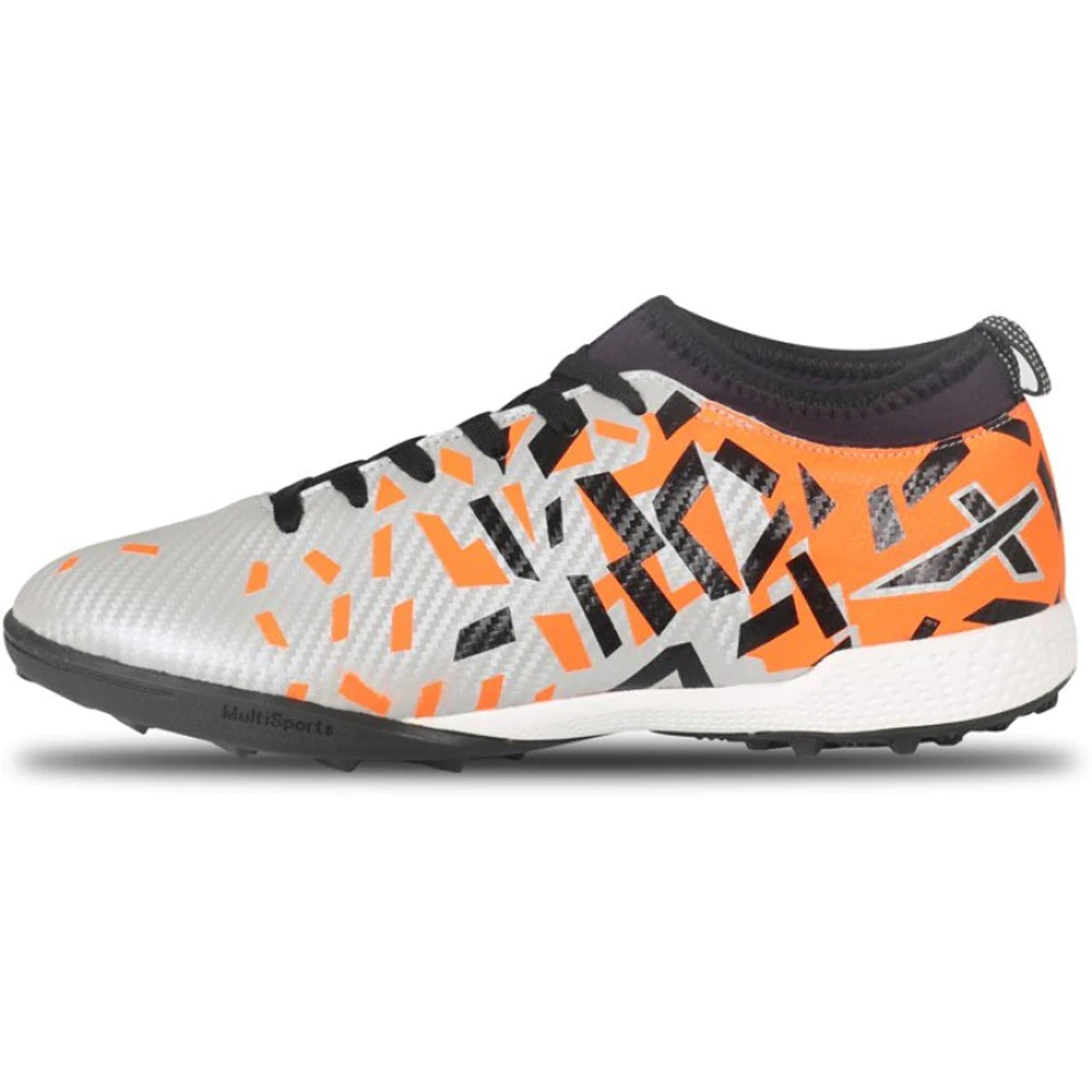 Vector X Flame Indoor Football Shoes (Silver-Orange) - Best Price online Prokicksports.com