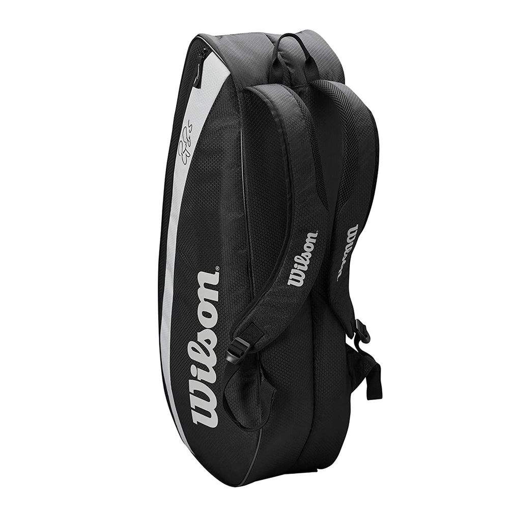 Wilson Roger Federer Team 6 Pack Tennis Kitbag, Black - Best Price online Prokicksports.com