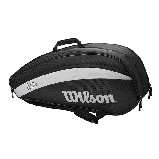 Wilson Roger Federer Team 6 Pack Tennis Kitbag, Black - Best Price online Prokicksports.com