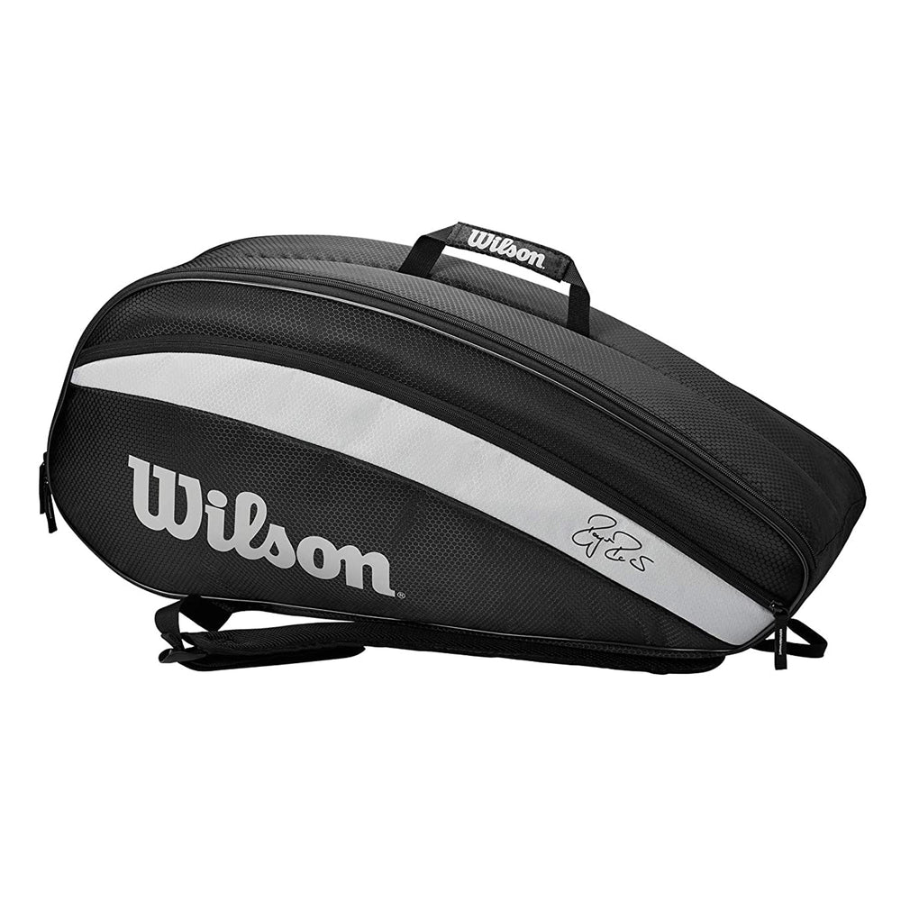 Wilson Roger Federer Team 6 Pack Tennis Kitbag, Black - Best Price online Prokicksports.com