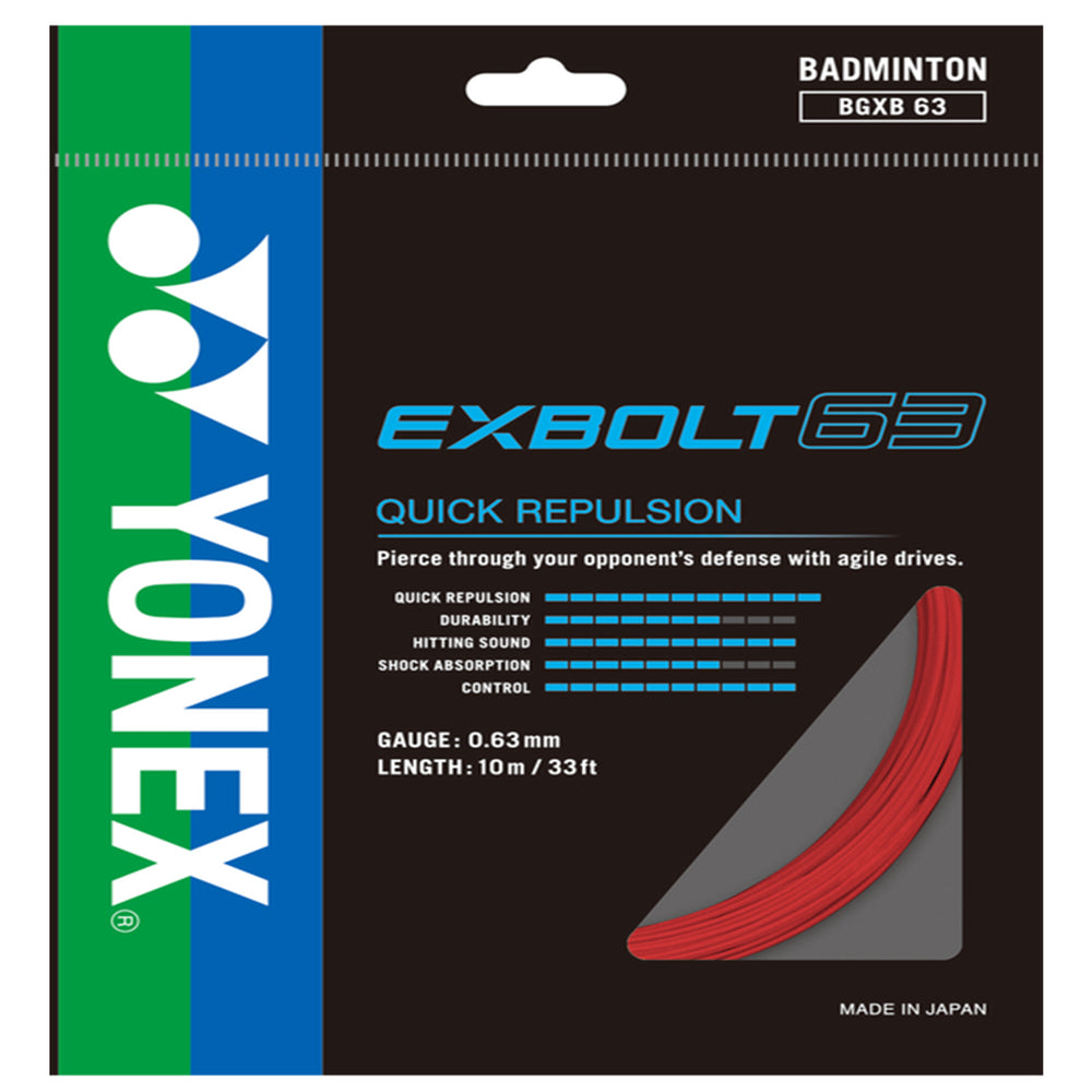 Yonex Exbolt63 Badminton String (Red)