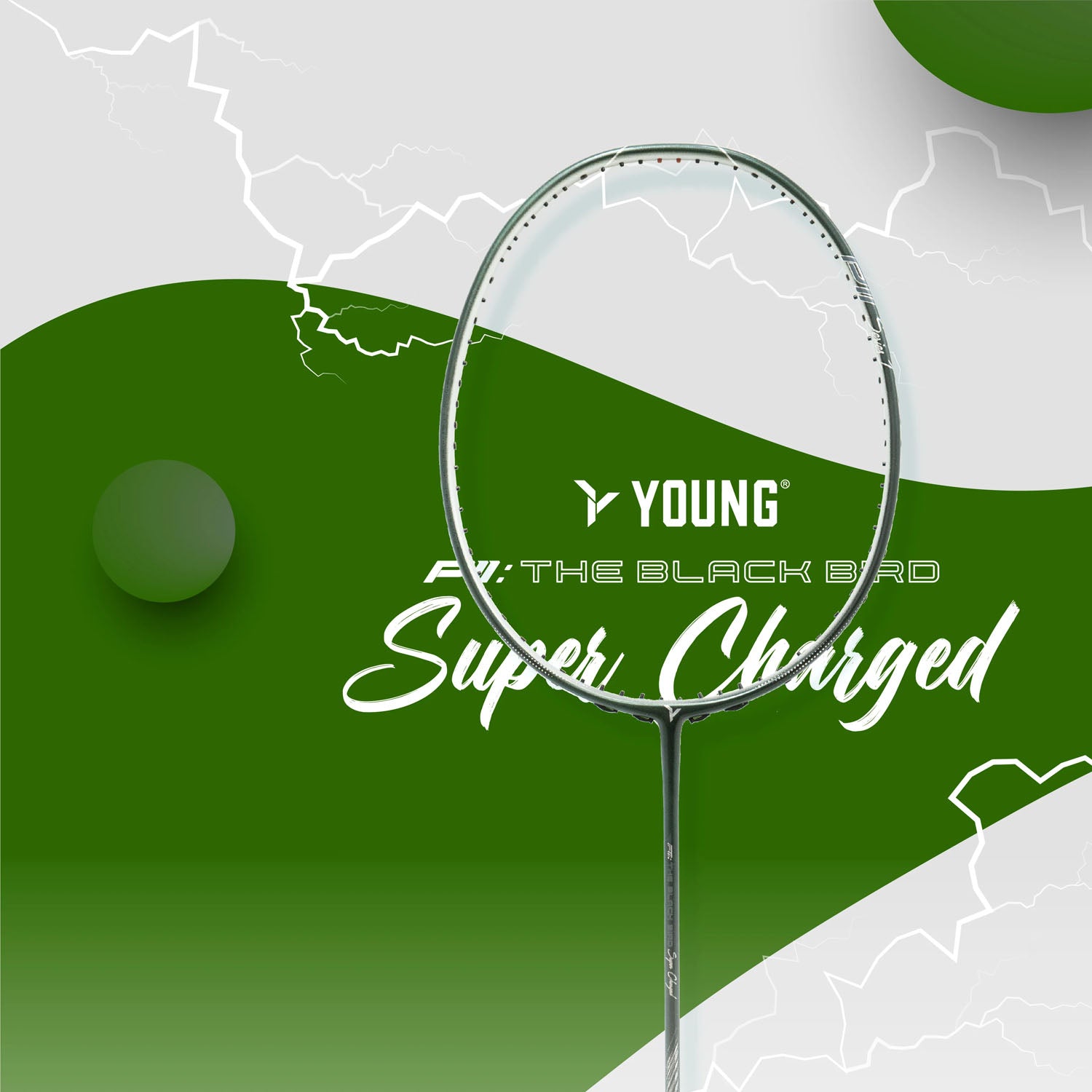 Young P11 The Black Bird Super Charged Badminton Racquet - Best Price online Prokicksports.com