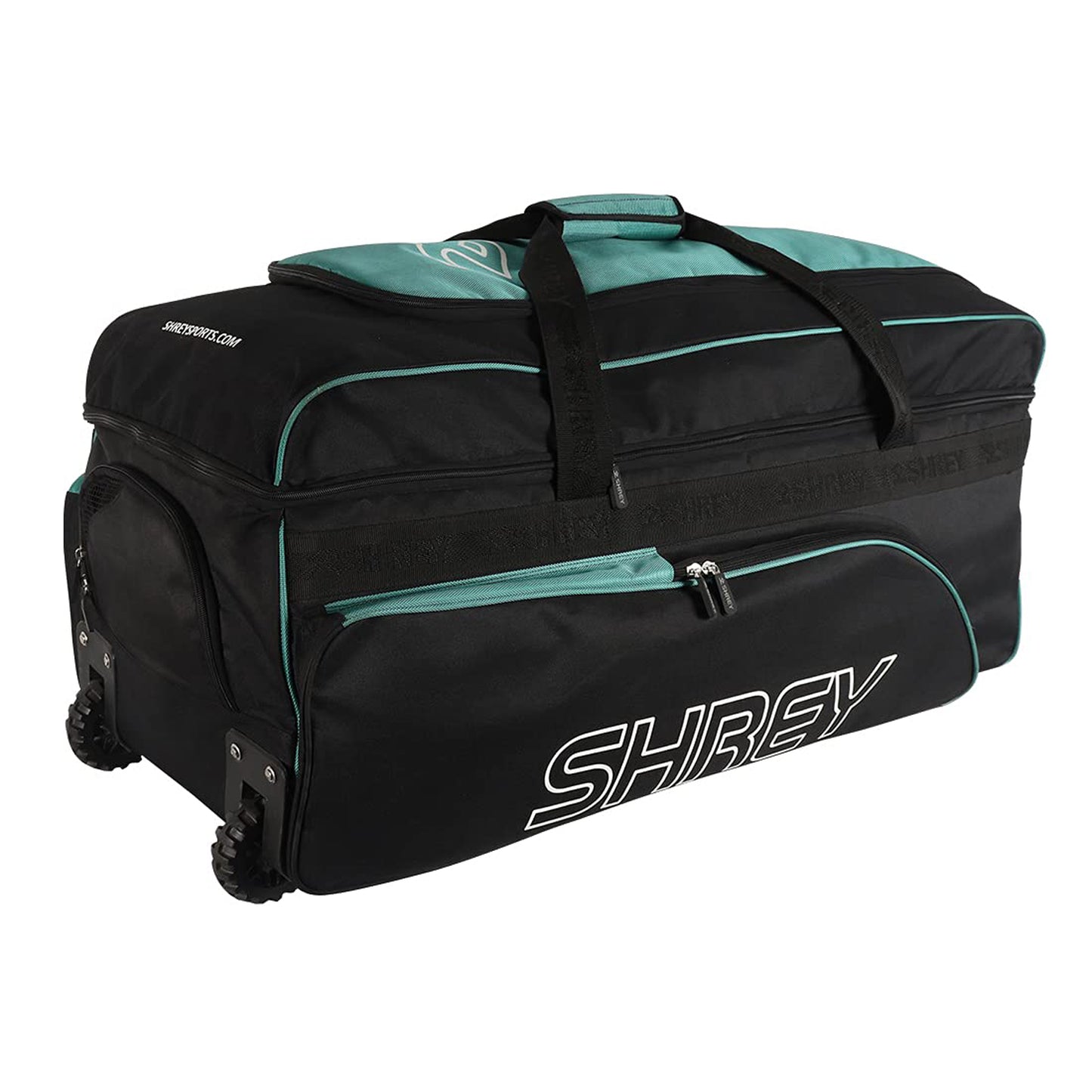 SHREY 1779 Match Cricket Wheelie Bag - Black/Green - Best Price online Prokicksports.com