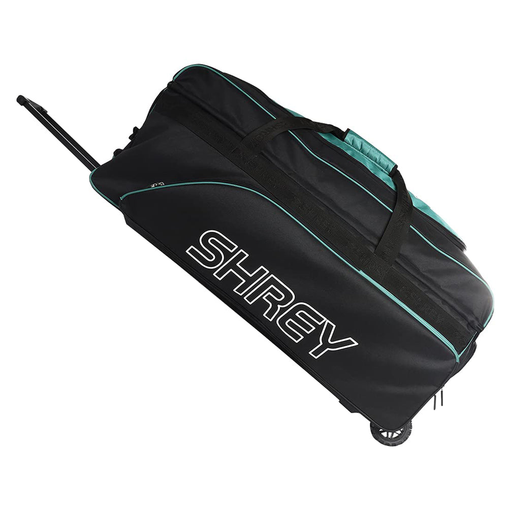SHREY 1779 Match Cricket Wheelie Bag - Black/Green - Best Price online Prokicksports.com