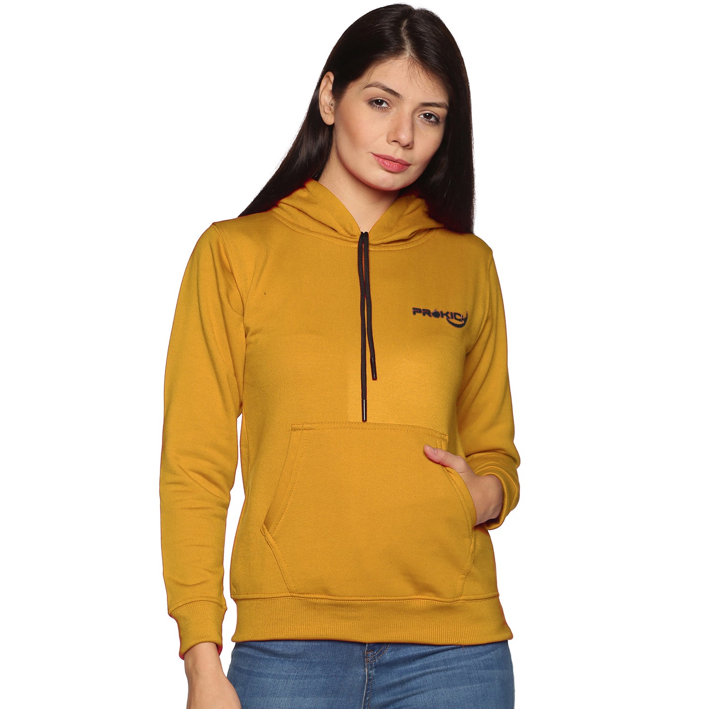 Prokick Sports Women Hooded Sweat Shirt , Yellow - Best Price online Prokicksports.com