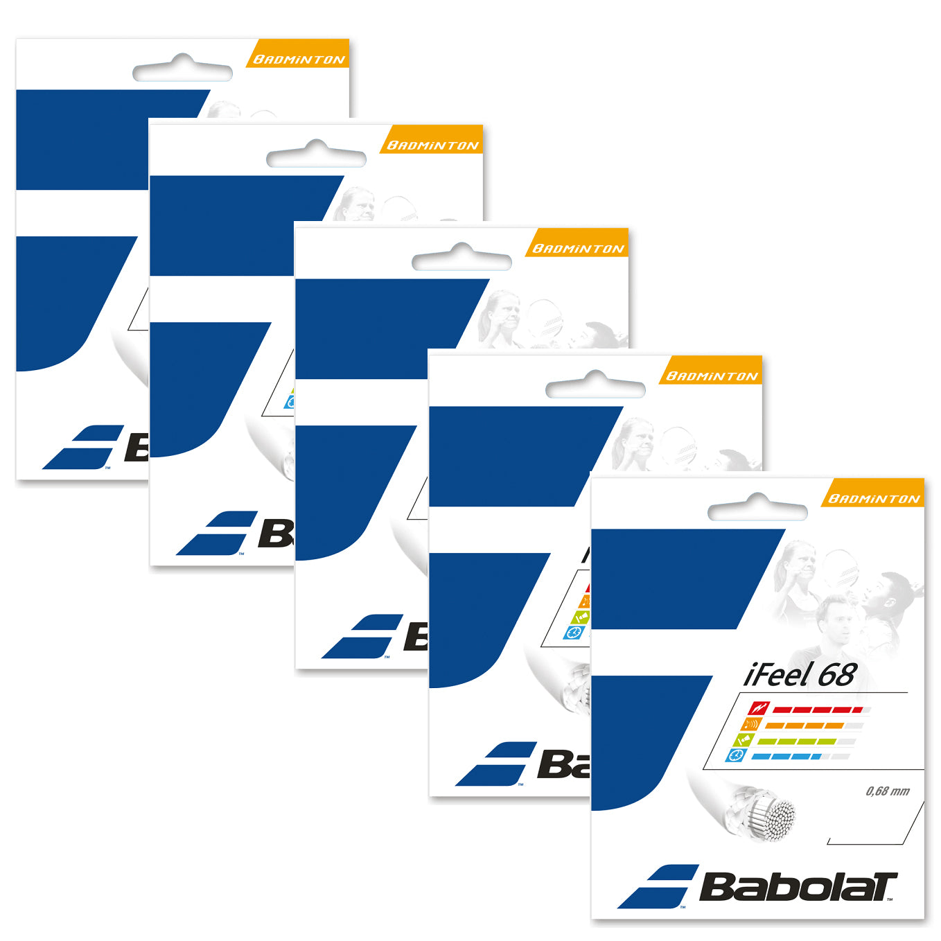 Babolat iFeel 68 Badminton String, Assorted (Pack of 5) - Best Price online Prokicksports.com