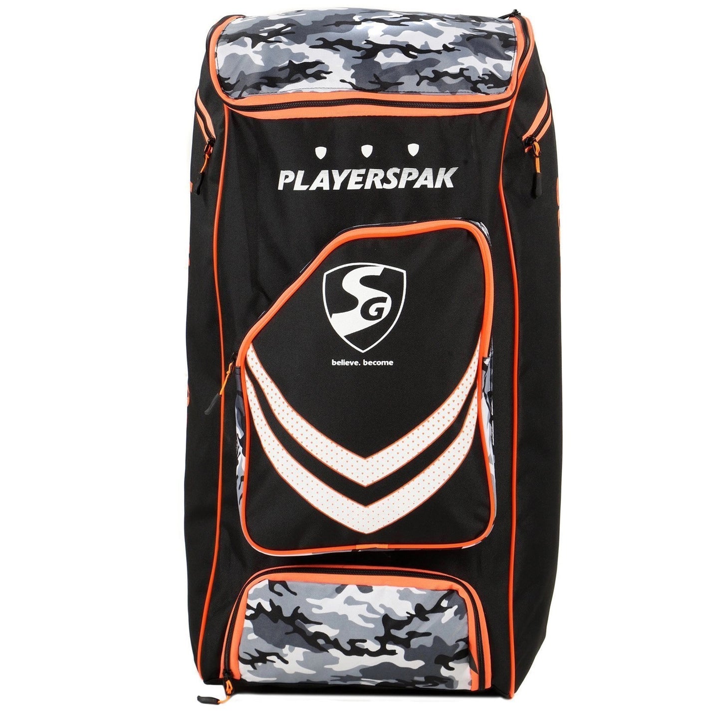SG PRO PLAYERSPAK Cricket Kitbag, Large -Black/Orange - Best Price online Prokicksports.com