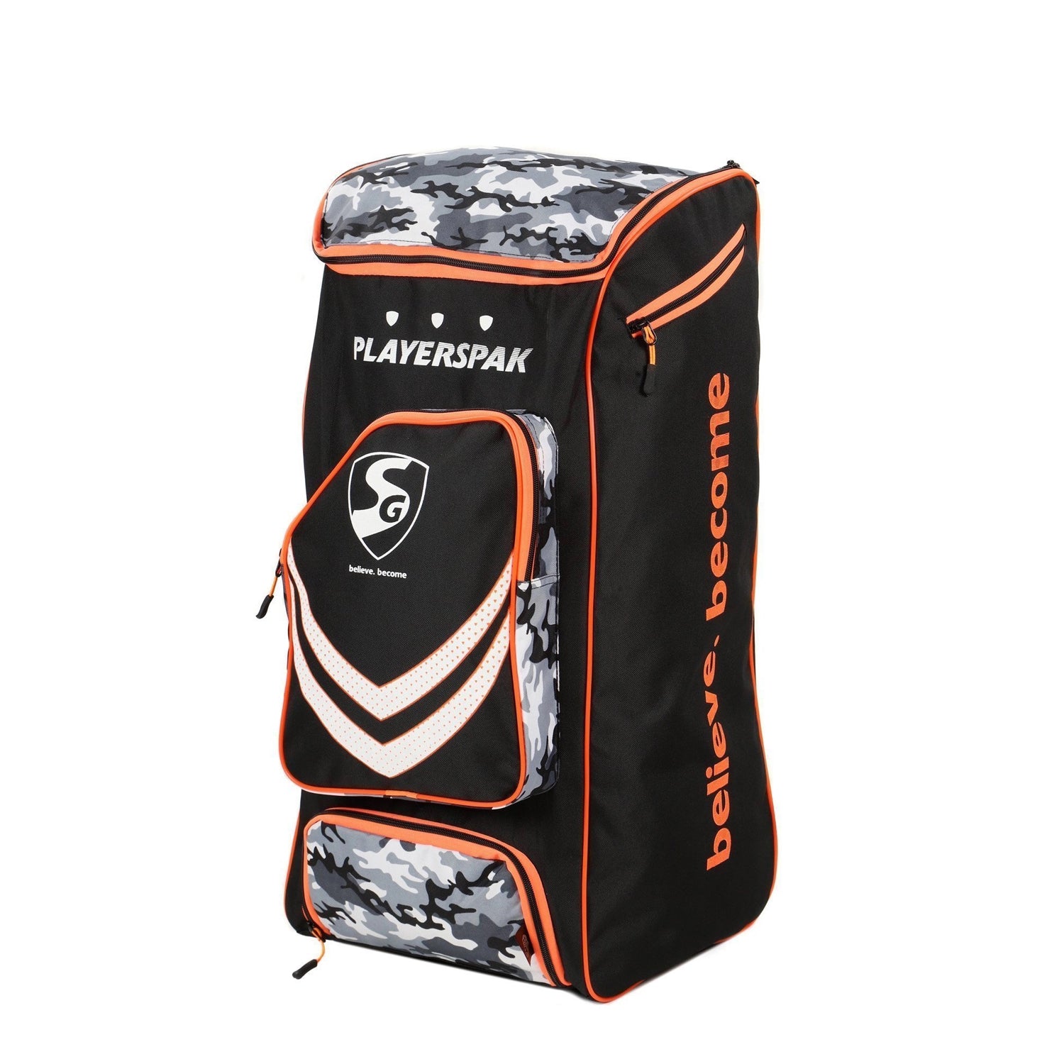 SG PRO PLAYERSPAK Cricket Kitbag, Large -Black/Orange - Best Price online Prokicksports.com