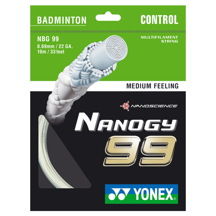 Yonex Nanogy 99 Badminton Strings, 0.69mm (White) - Best Price online Prokicksports.com