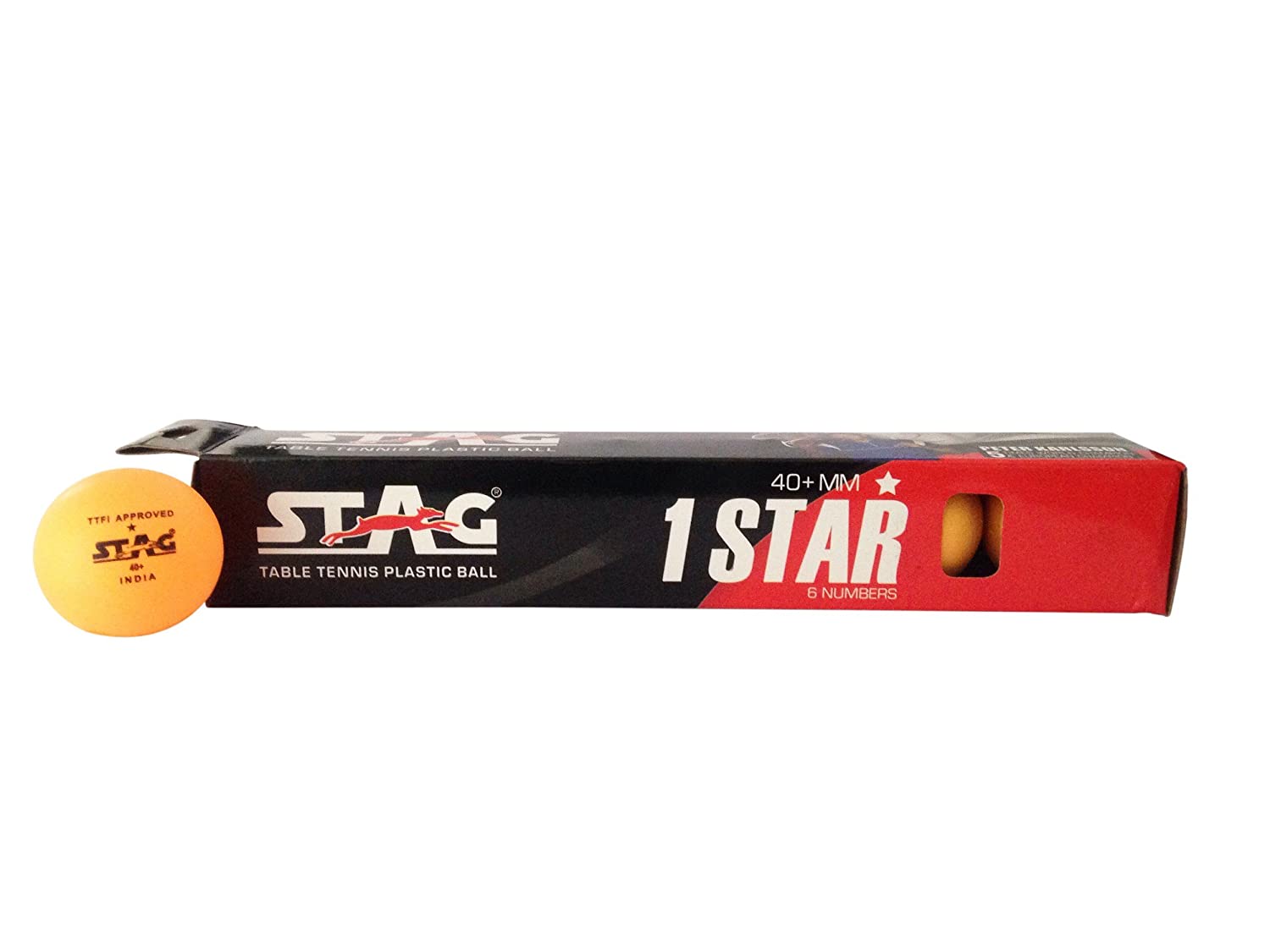 Stag 1 Star 40+ Plastic Table Tennis Ball, Orange