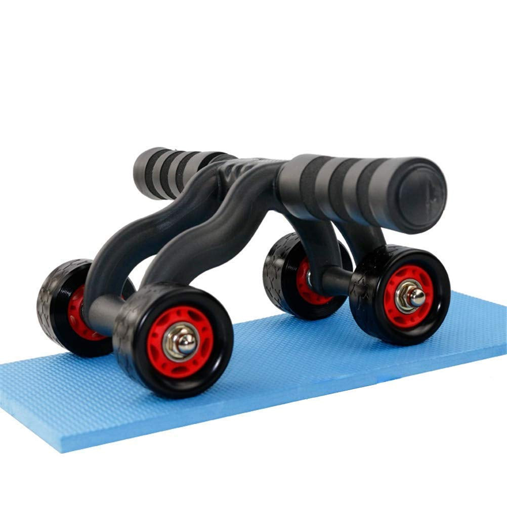 Vector X 4 Wheels Ab Roller Exercise Equipment with Knee Mat, 4 Wheel (Black) - Best Price online Prokicksports.com