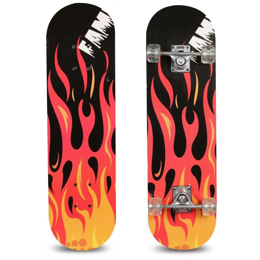 Vector X Furious 28 Inches Wooden Skateboard, Red/Black - Fire - Best Price online Prokicksports.com