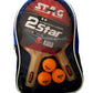 Stag 2 Star Table Tennis Play Set (2 Bats and 3 Balls), Red/Black - Best Price online Prokicksports.com