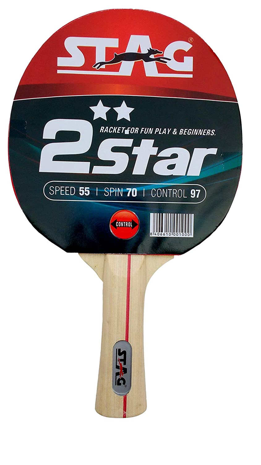 Stag 2 Star Table Tennis Play Set (2 Bats and 3 Balls), Red/Black - Best Price online Prokicksports.com