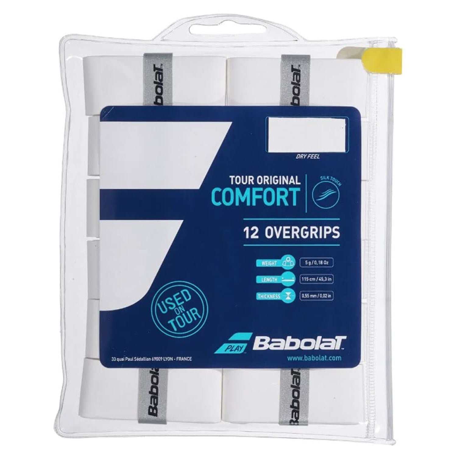 Babolat 654012-101 Tour Original X12 Tennis Grip Pack of 12 -White - Best Price online Prokicksports.com