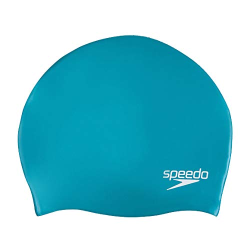 Speedo Junior Plain Moulded Silicone Cap, Green/White - Best Price online Prokicksports.com