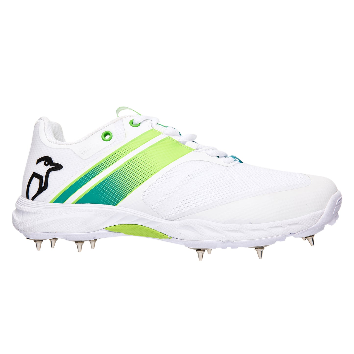 Kookaburra Pro 2.0 Spike Cricket Shoe, White/Lime - Best Price online Prokicksports.com