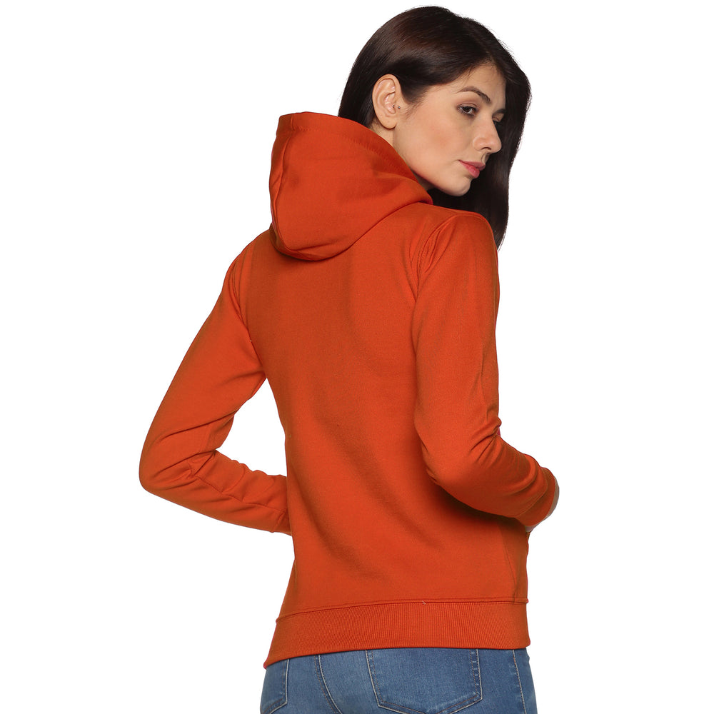 Prokick Sports Women Hooded Sweat Shirt , Orange - Best Price online Prokicksports.com