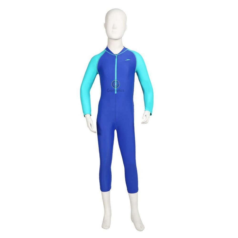 Speedo Boy's Swimwear Color Block All-in-1 Suit - Chroma Blue/Aqua Splash - Best Price online Prokicksports.com