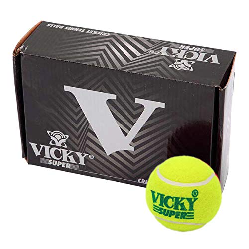 Vicky Cricket Tennis Ball - Super (Heavy) ,Yellow - Best Price online Prokicksports.com