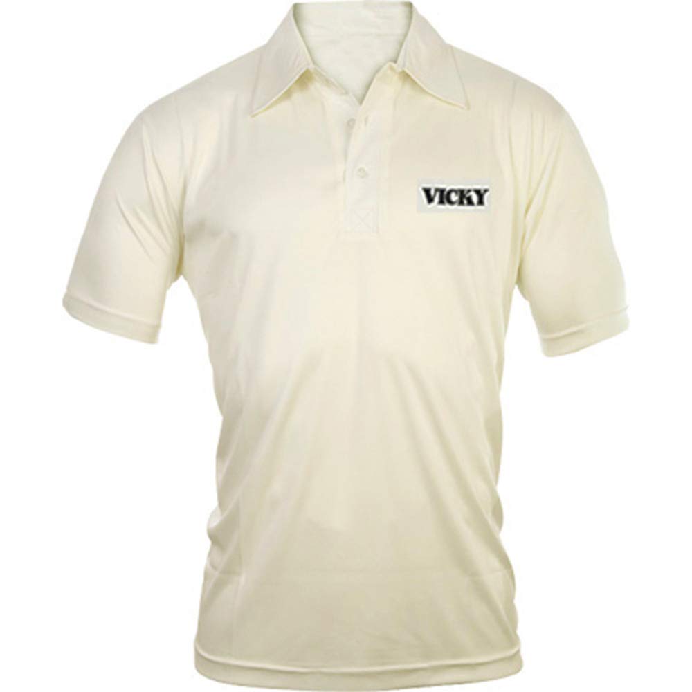 Vicky Cricket T-Shirt Half Sleeve, Off White - Best Price online Prokicksports.com