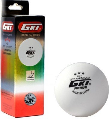 GKI Premium 3 Star 40 Table Tennis Ball, Box of 3 (White) - Best Price online Prokicksports.com