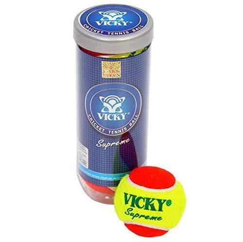 Vicky Light Weight Cricket Tennis Ball - Supreme (Double Colour) - Best Price online Prokicksports.com