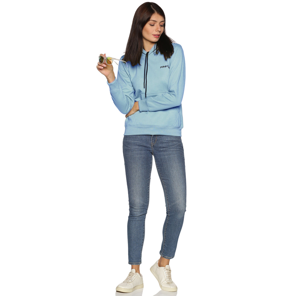 Prokick Sports Women Hooded Sweat Shirt , Sky Blue - Best Price online Prokicksports.com