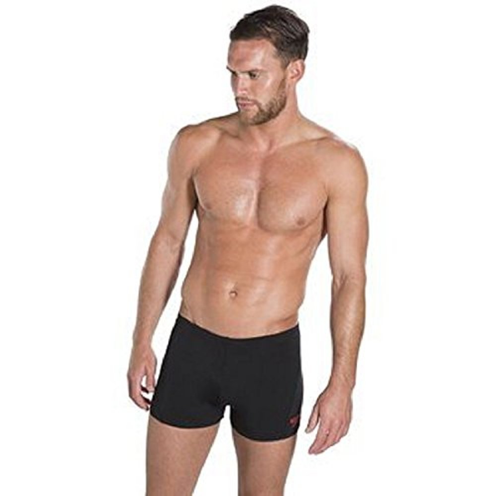 Speedo Male Swimwear Essential Splice Aquashort, Black/Lava Red - Best Price online Prokicksports.com