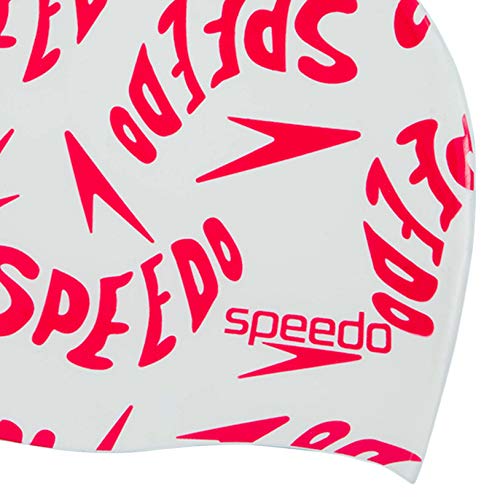 Speedo Slogan Print Cap, White/Lava Red - 1SZ - Best Price online Prokicksports.com