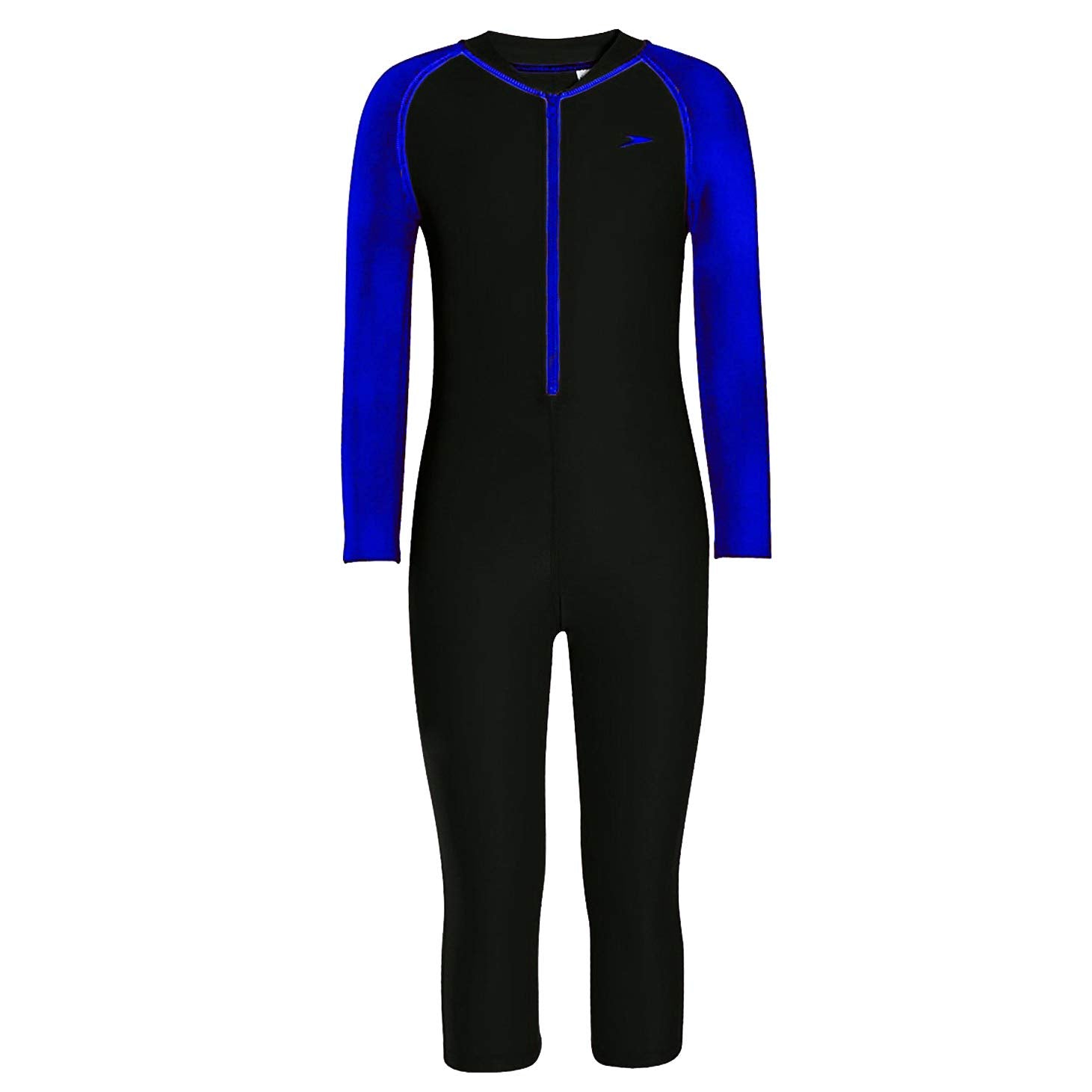 Speedo Boy's Swimwear Color Block All-in-1 Suit - Black/Royal Blue - Best Price online Prokicksports.com