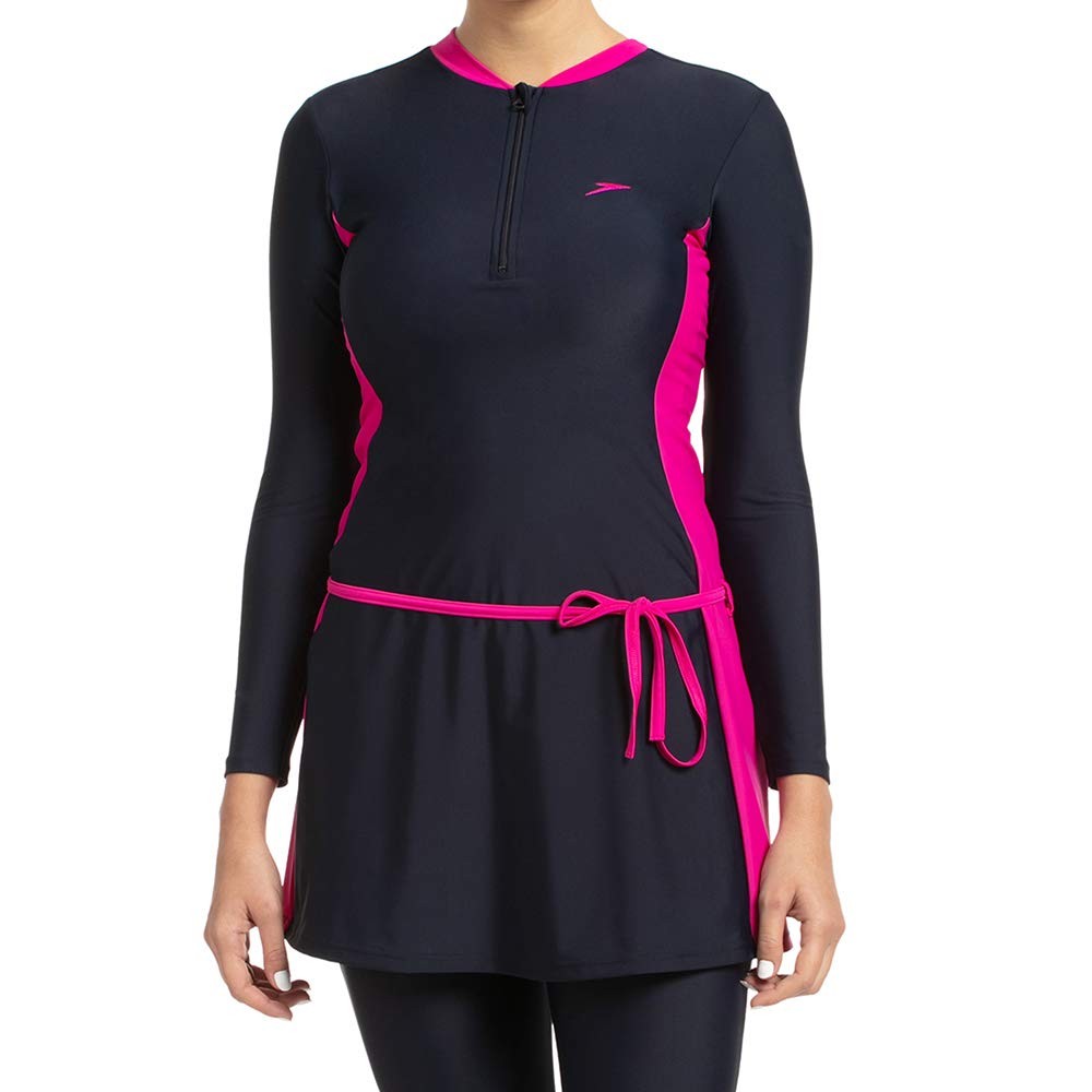 Speedo Female Two-Piece Full Body Suit For Women (True Navy/Electric Pink) - Best Price online Prokicksports.com