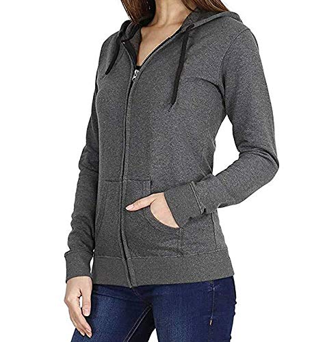 Prokick Women's Cotton Sweatshirt/Hoodie - Dark Grey - Best Price online Prokicksports.com