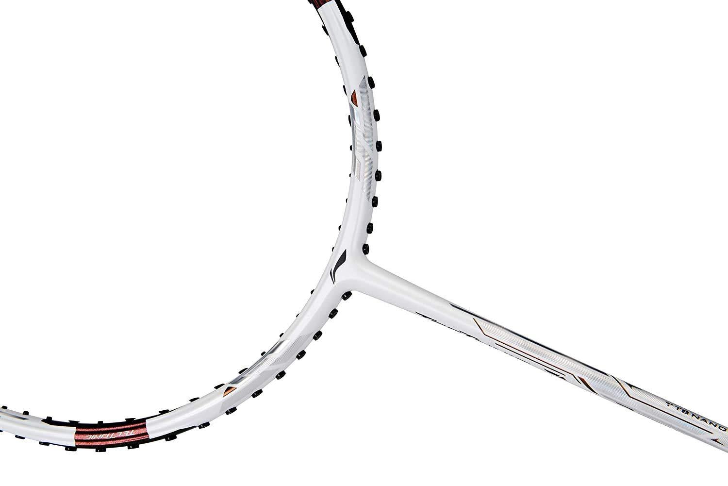 Li-Ning Tectonic 7D Full-Carbon Fiber Badminton Racket, Unstrung White - Best Price online Prokicksports.com