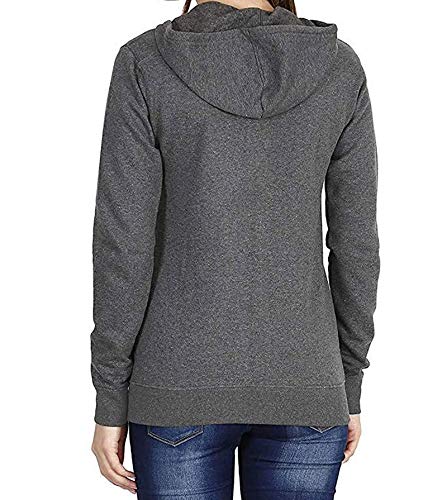 Prokick Women's Cotton Sweatshirt/Hoodie - Dark Grey - Best Price online Prokicksports.com