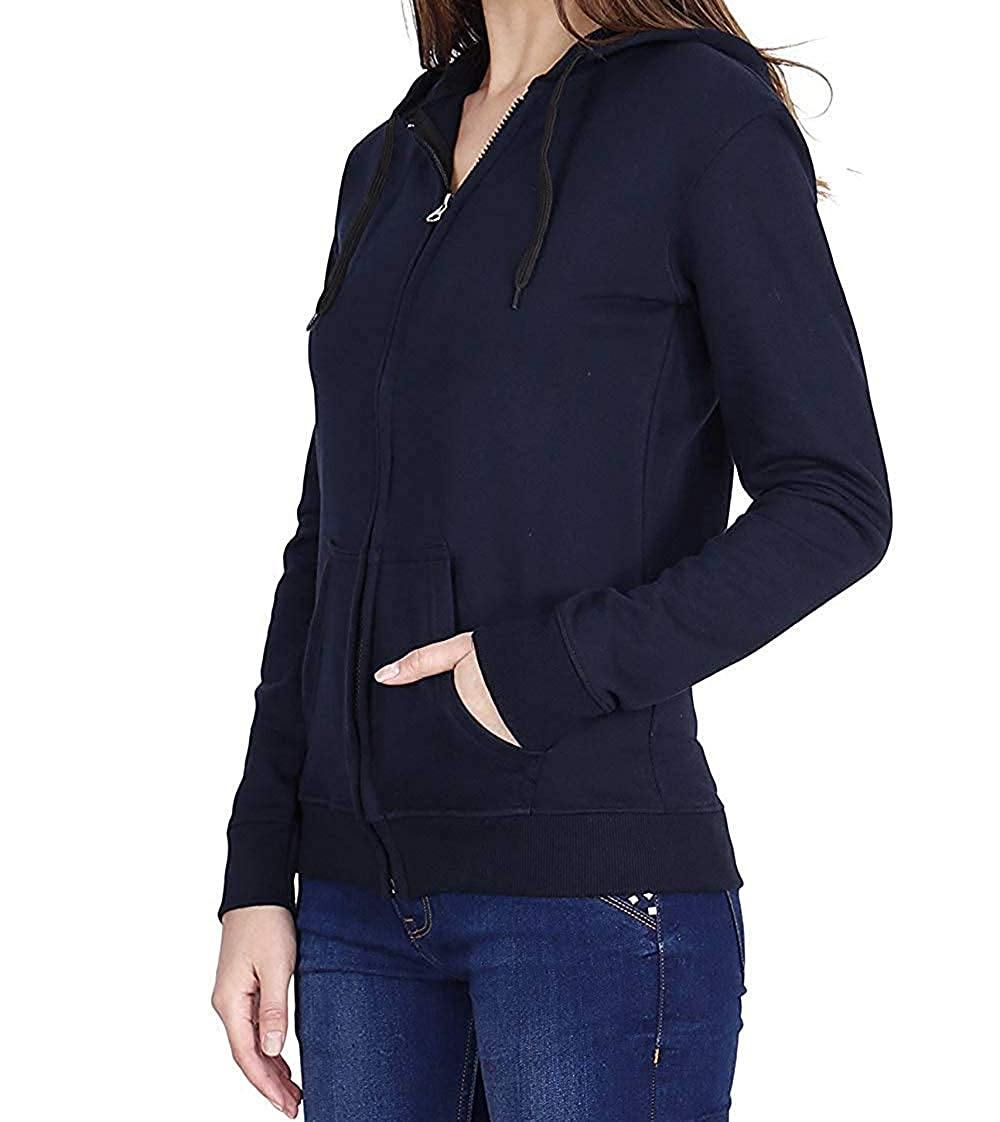 Prokick Women's Cotton Sweatshirt/Hoodie - Navy - Best Price online Prokicksports.com