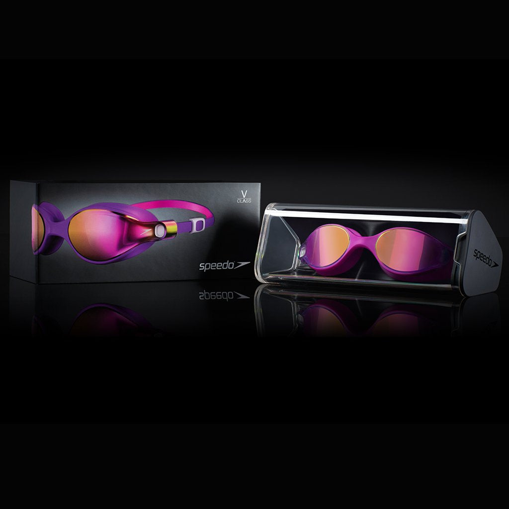 Speedo V-Class Virtue Mirror Swimming Goggles, Adult Free Size (Purple Vibe/Pink) - Best Price online Prokicksports.com