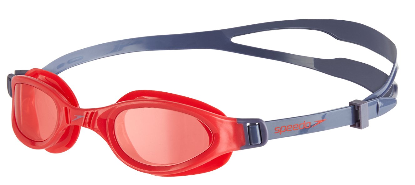 Speedo Junior Futura Plus Swimming Goggles 6-12 Years (Grey/Red) - Best Price online Prokicksports.com