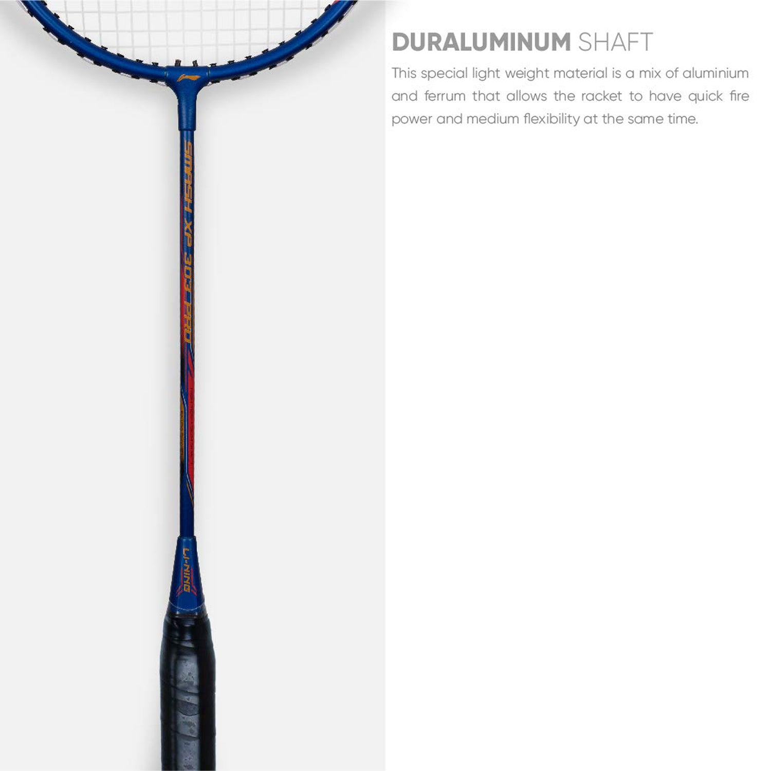 Li-Ning XP 303 PRO Strung Badminton Racket with Free Head Cover, Navy/Red - Best Price online Prokicksports.com