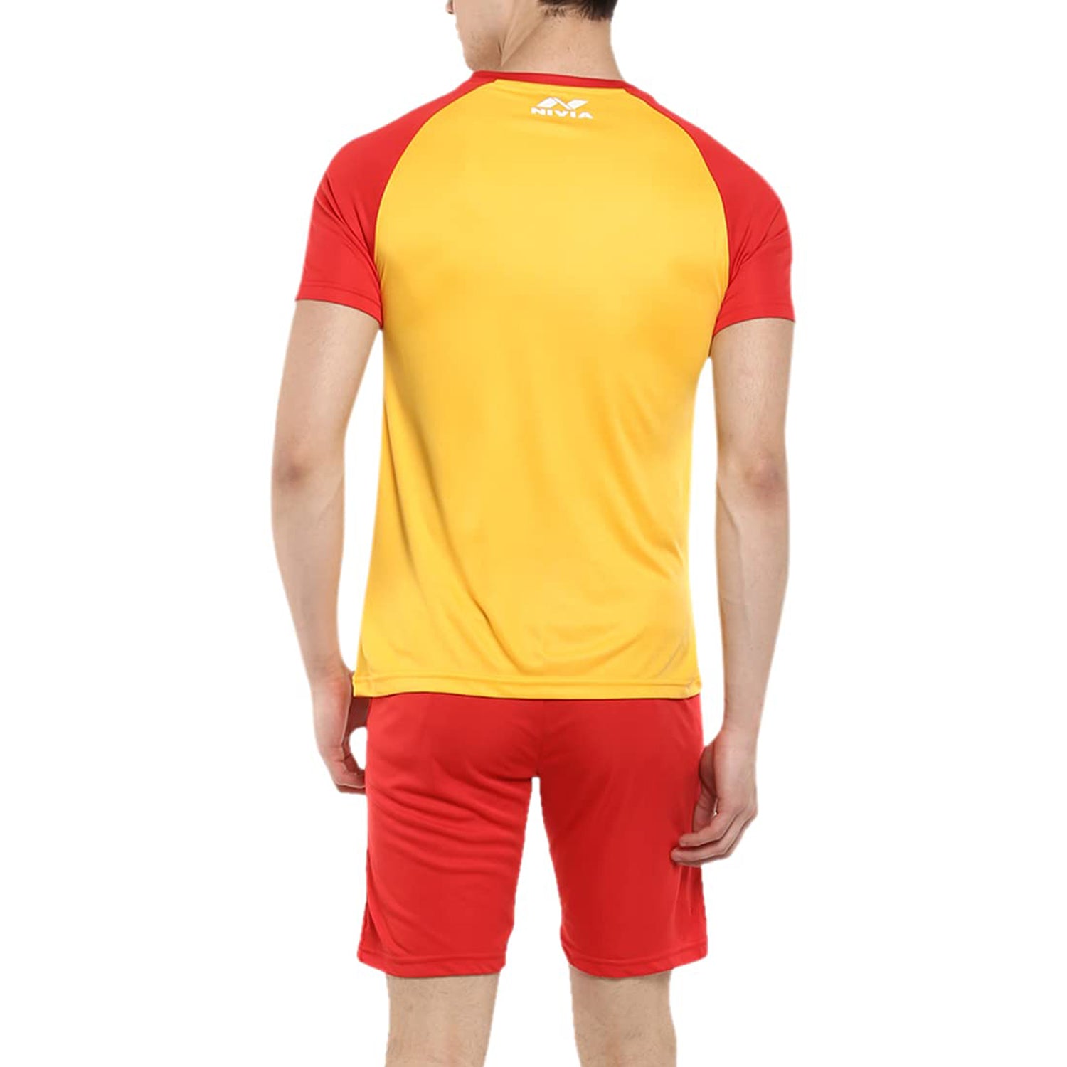 Nivia 7175 Destroyer Football Jersey Set for Men, G.Yellow/Red - Best Price online Prokicksports.com