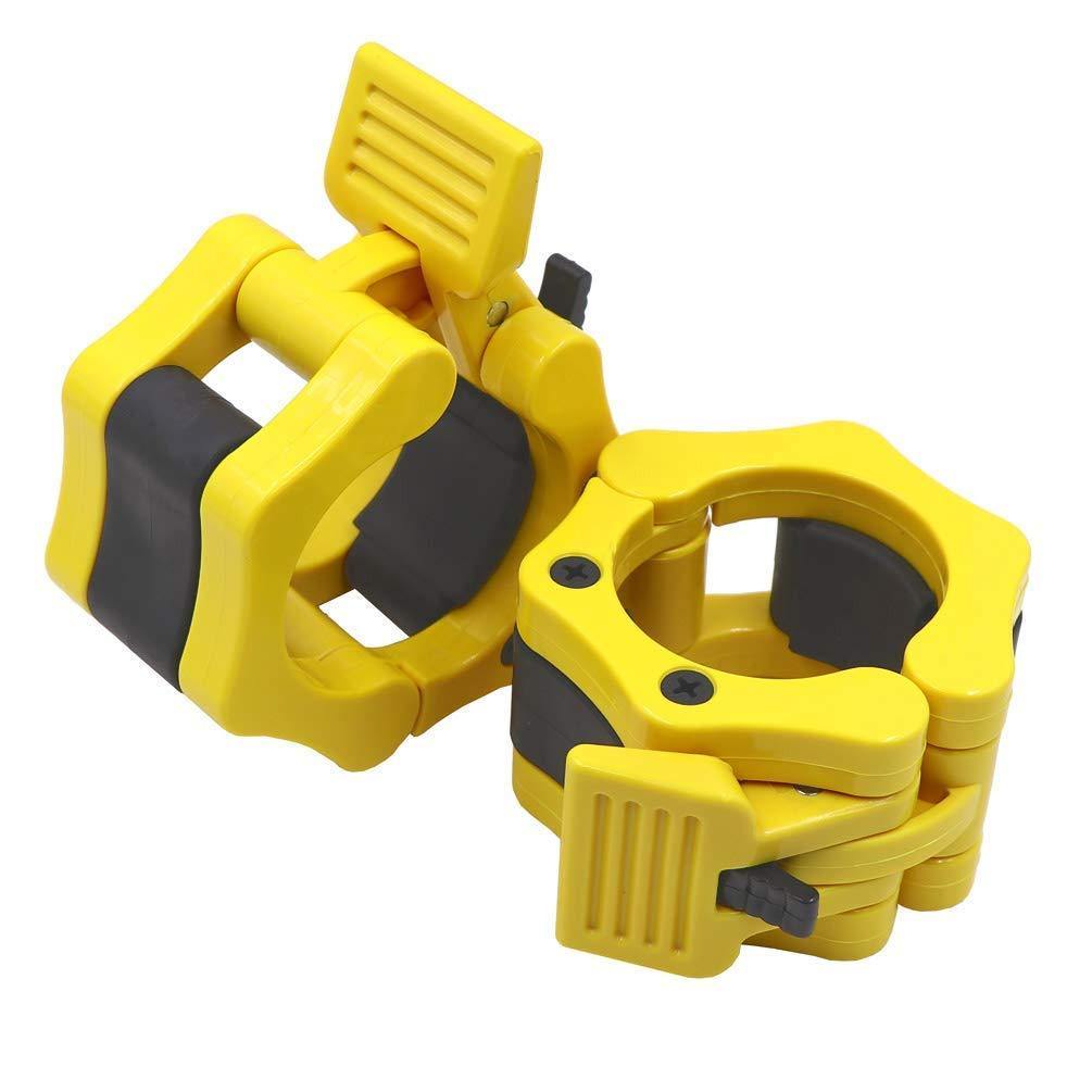 Prokick GA012 Olympic Barbell Rod Collar for 50mm barbell - Yellow -1 Pair (2 Pieces) - Best Price online Prokicksports.com