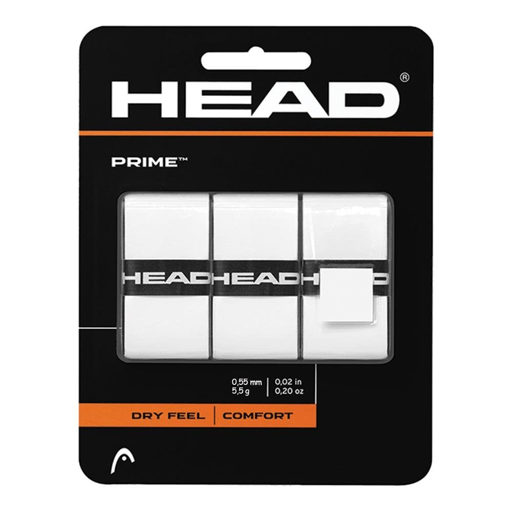 Head Prime Tennis Grip (White) - Pack of 3 - Best Price online Prokicksports.com