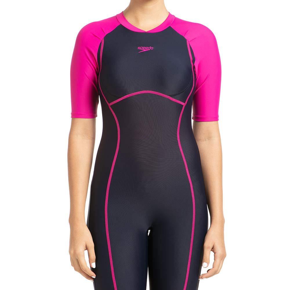 Speedo Essential Splice Knee suit Swimwear for Women True Navy/Electric Pink - Best Price online Prokicksports.com